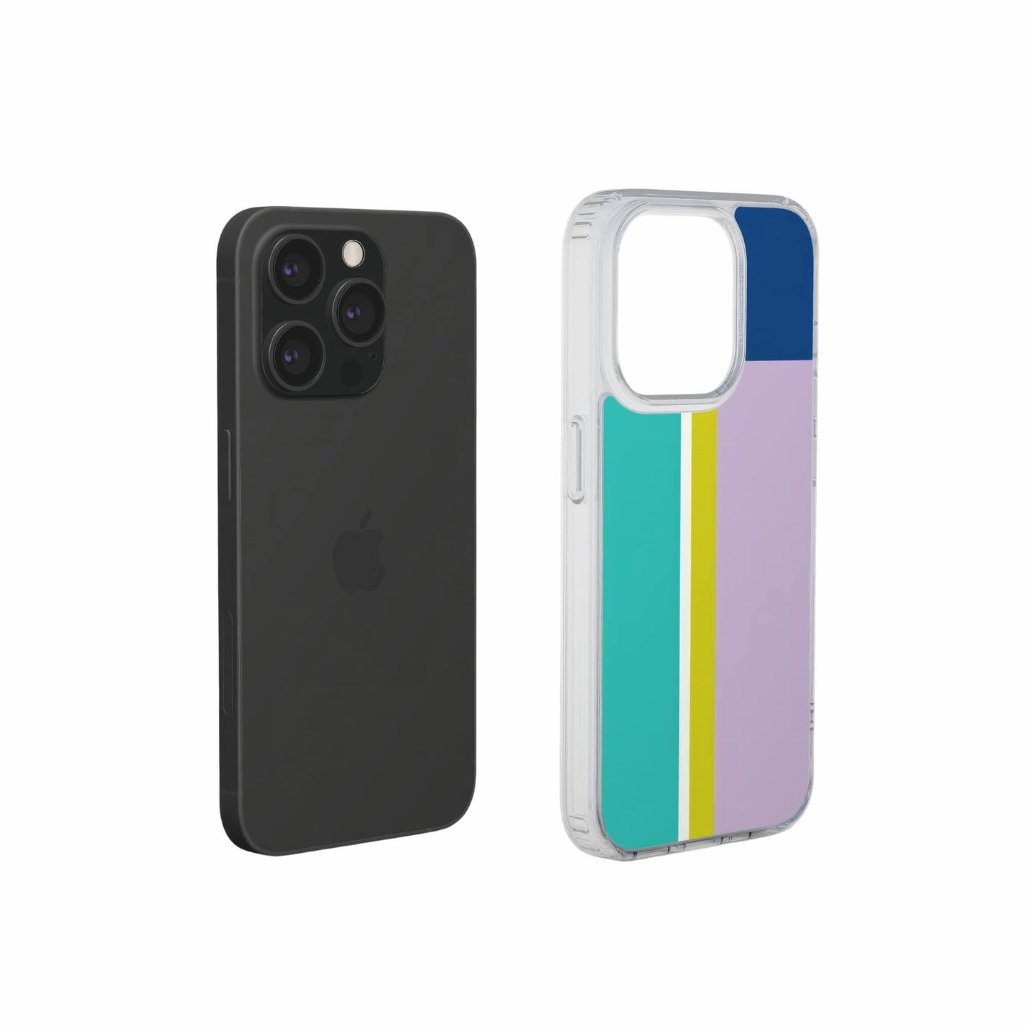 Retro Stripes Teal Clear Phone Case