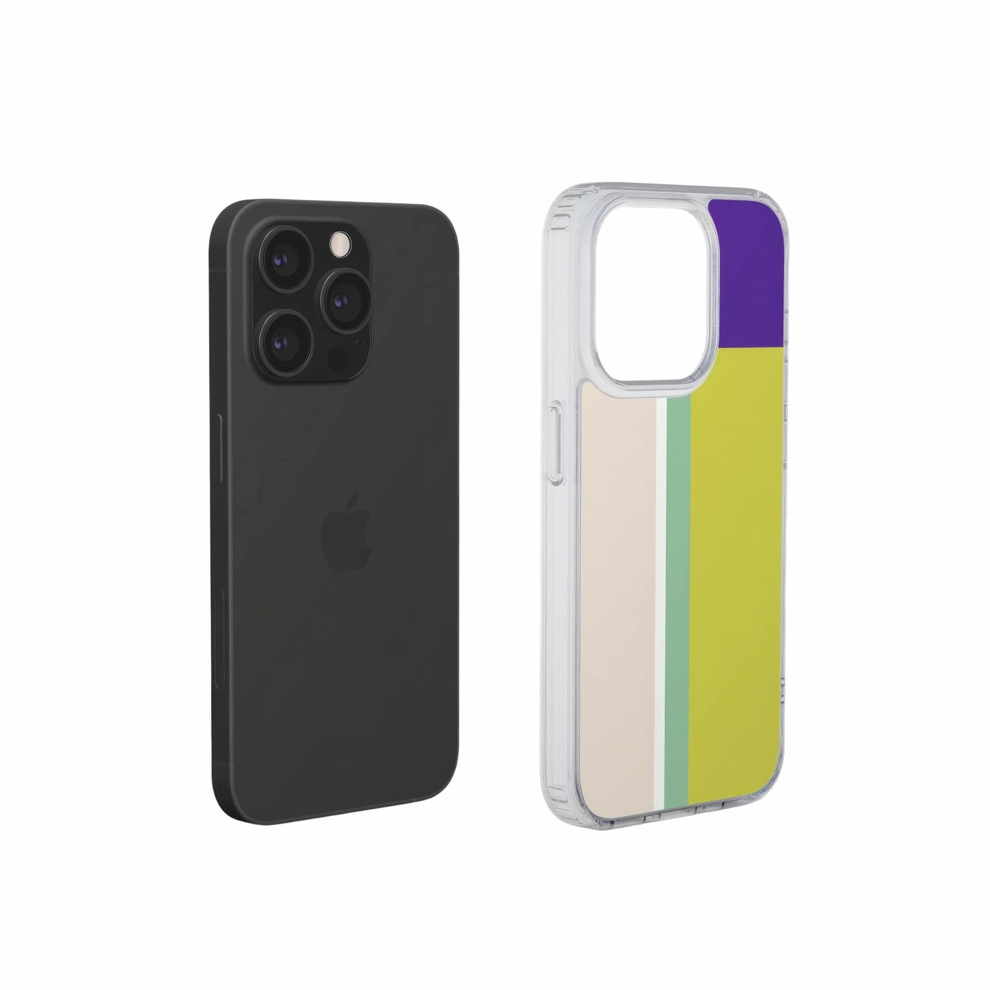 Retro Stripes Yellow Clear Phone Case