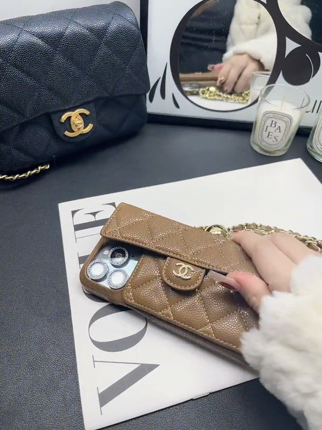 Pu iPhone Cover(With chain)