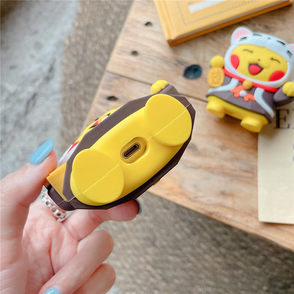 3D Pokemon  Pikachu 'White Hat' Premium AirPods Case Shock Proof Cover