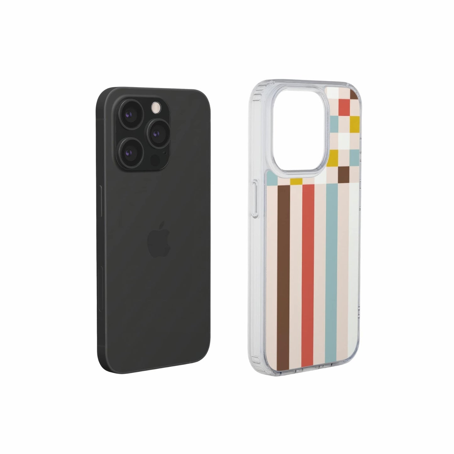 Pixel Grid Vintage Clear Phone Case