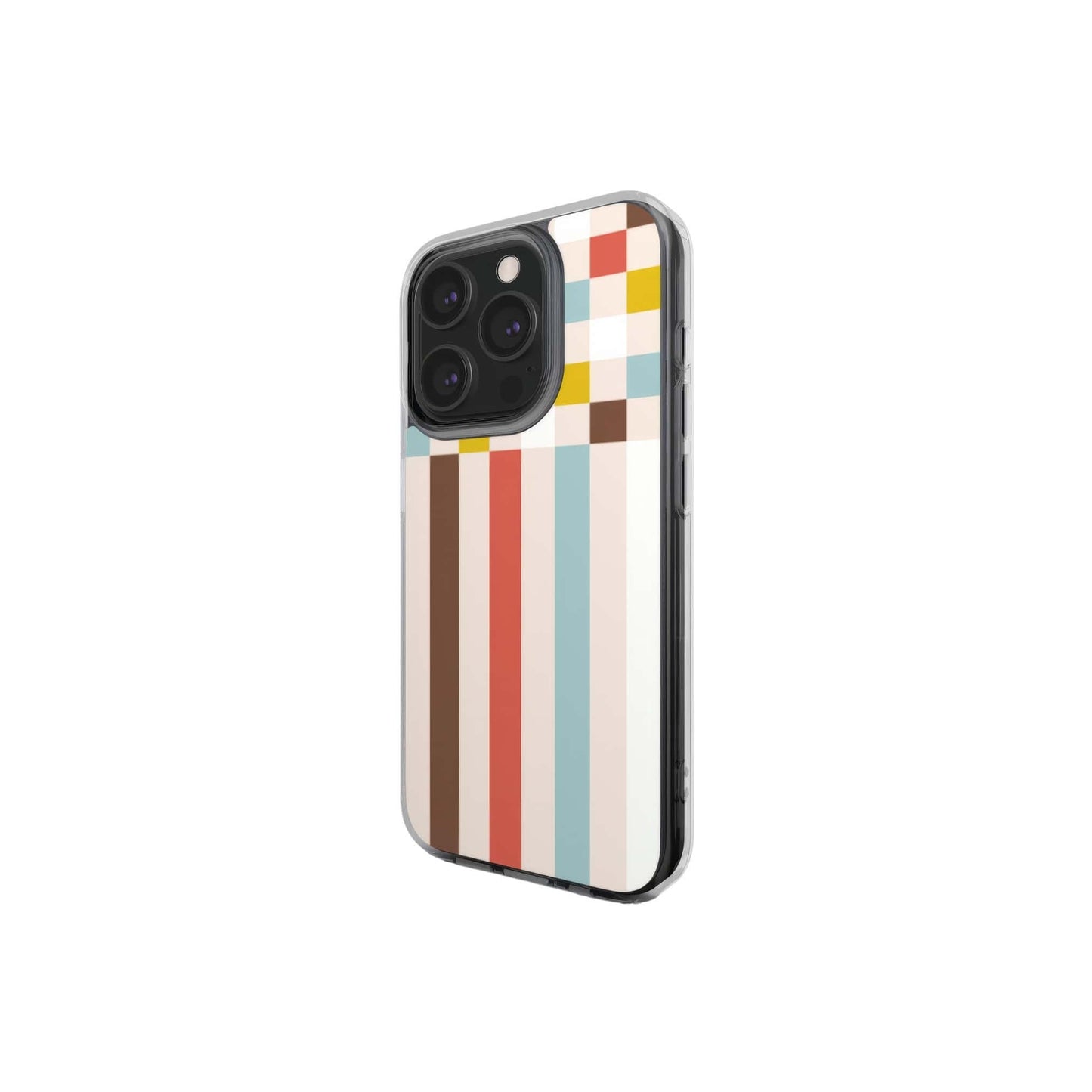 Pixel Grid Vintage Clear Phone Case