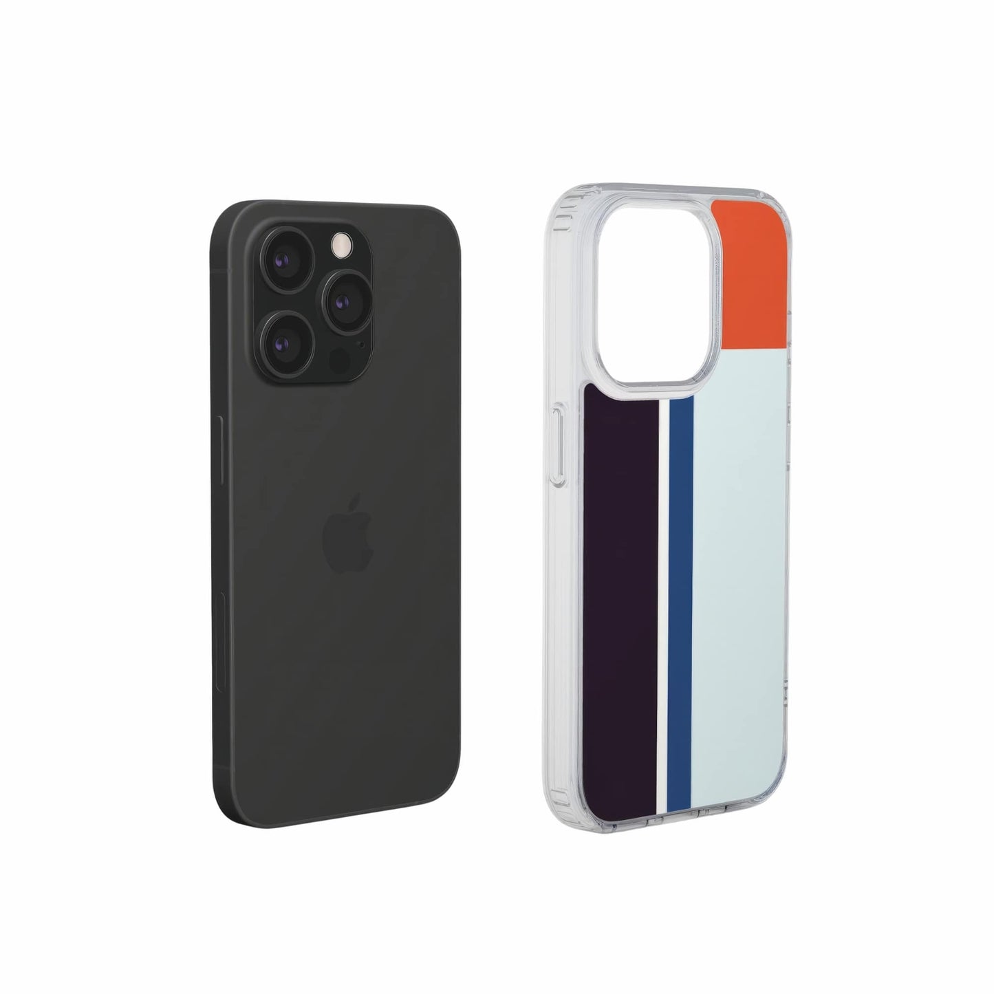 Retro Stripes Blue Clear Phone Case