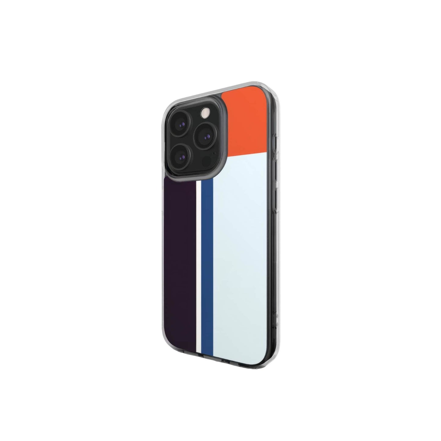 Retro Stripes Blue Clear Phone Case