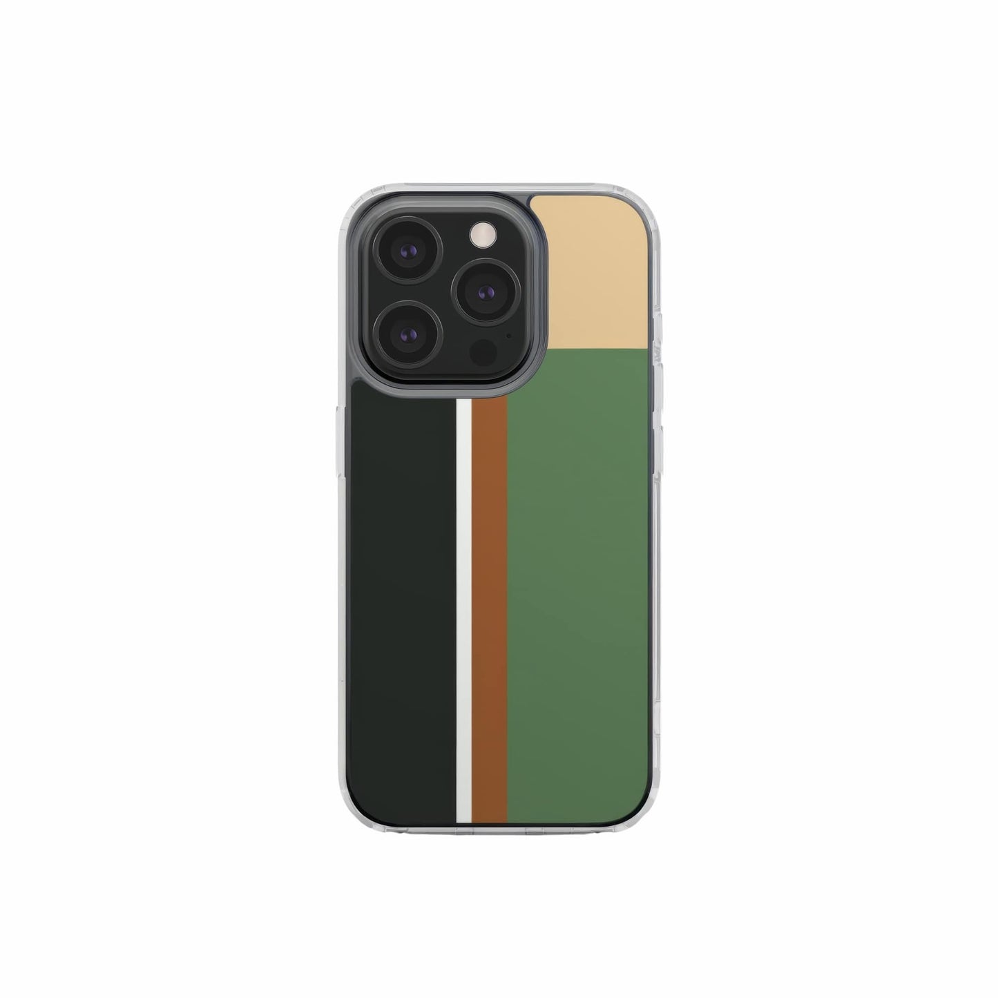 Retro Stripes Khaki Clear Phone Case