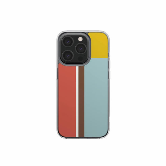 Retro Stripes Red Clear Phone Case