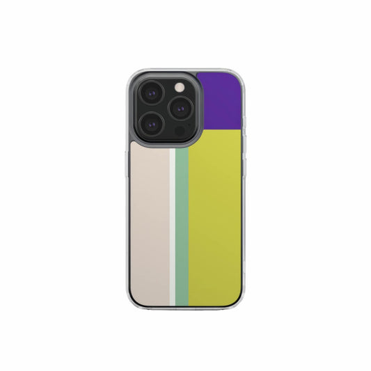 Retro Stripes Yellow Clear Phone Case