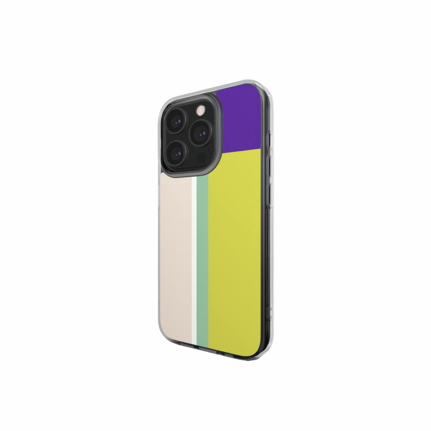 Retro Stripes Yellow Clear Phone Case