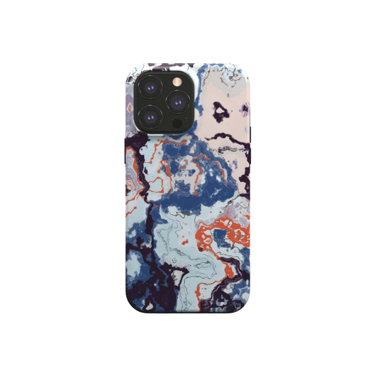 Blue Marble Veins MagSafe Tough Phone Case