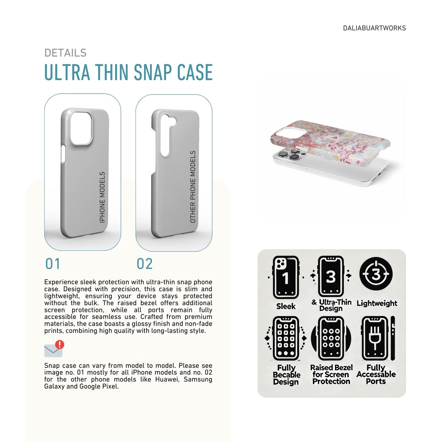 Divine Blue Snap Phone Case