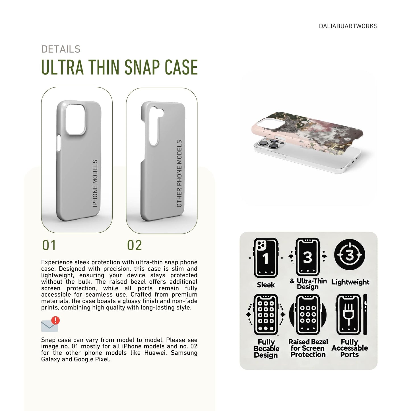 Pink Moss Snap Phone Case