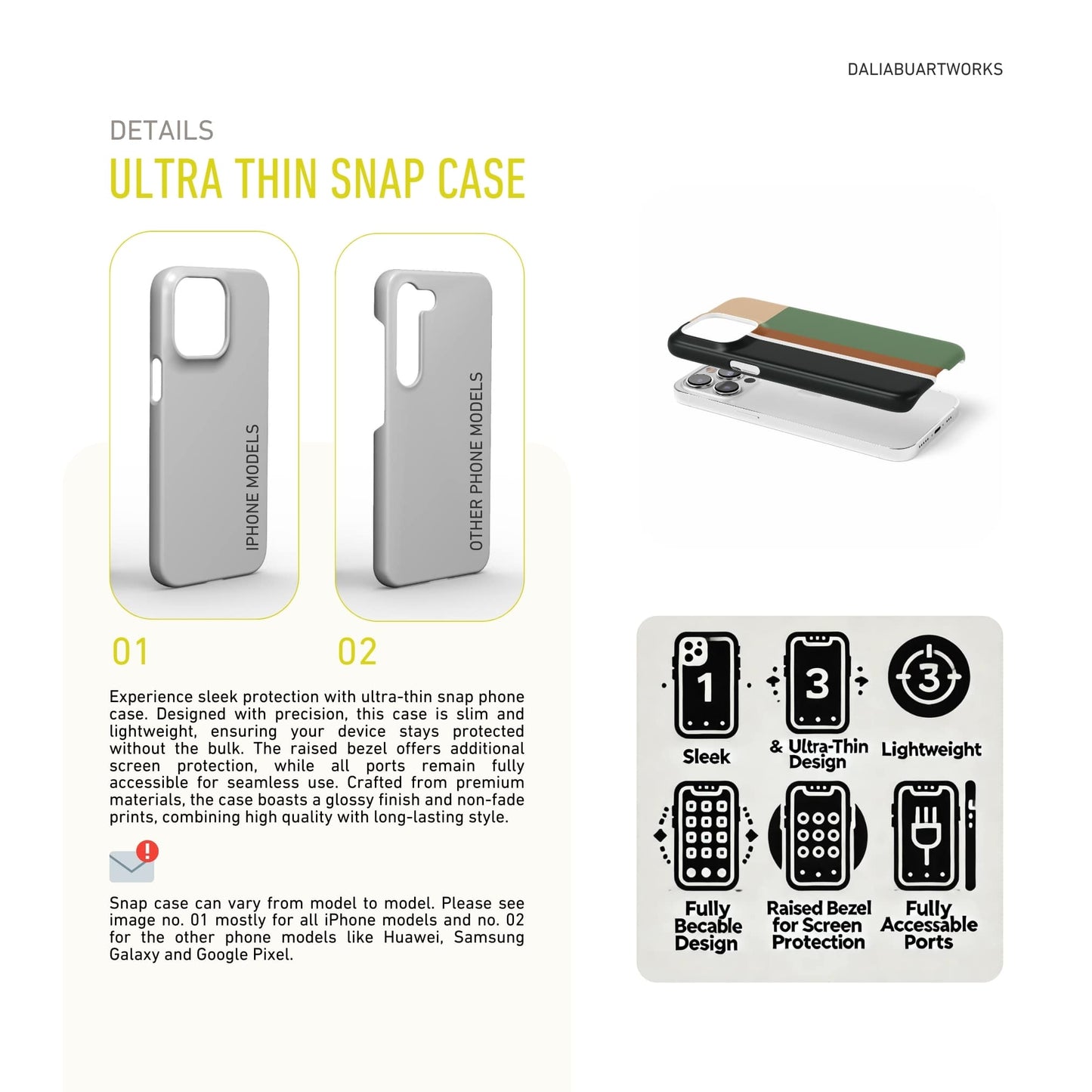 Retro Stripes Khaki Snap Phone Case
