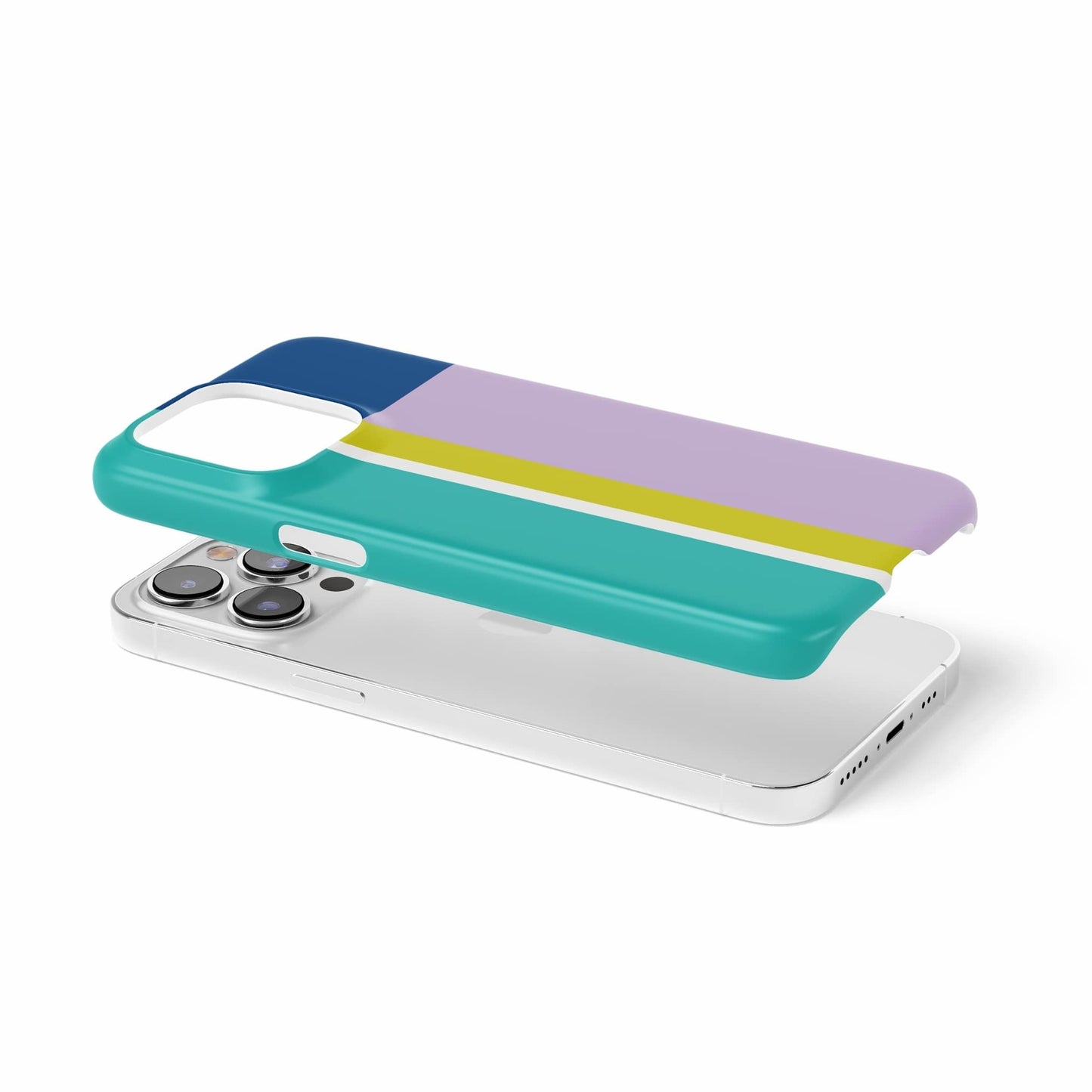 Retro Stripes Teal Snap Phone Case