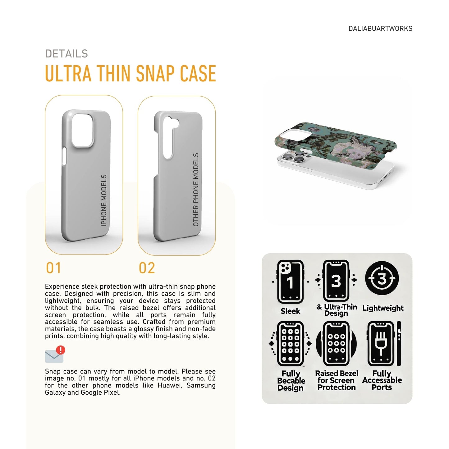 Teal Sea Snap Phone Case